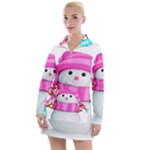 Two Snowmen, Women s Long Sleeve Casual Dress