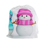 Two Snowmen, Drawstring Pouch (2XL)