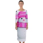 Two Snowmen, Quarter Sleeve Midi Bodycon Dress