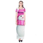 Two Snowmen, Short Sleeve Maxi Dress