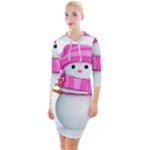 Two Snowmen, Quarter Sleeve Hood Bodycon Dress