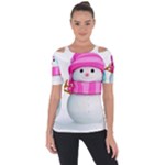 Two Snowmen, Shoulder Cut Out Short Sleeve Top