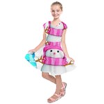 Two Snowmen, Kids  Short Sleeve Dress