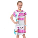 Two Snowmen, Kids  Drop Waist Dress