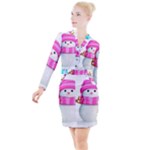 Two Snowmen, Button Long Sleeve Dress