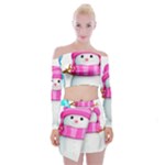 Two Snowmen, Off Shoulder Top with Mini Skirt Set