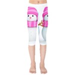 Two Snowmen, Kids  Capri Leggings 