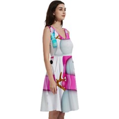 Sleeveless V-Neck Skater Dress with Pockets 