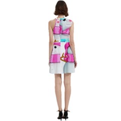 Cocktail Party Halter Sleeveless Dress With Pockets 