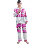 Two Snowmen, Men s Long Sleeve Satin Pajamas Set