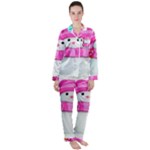 Two Snowmen, Women s Long Sleeve Satin Pajamas Set	