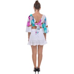 Tie Back Butterfly Sleeve Chiffon Top 