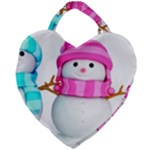 Two Snowmen, Giant Heart Shaped Tote