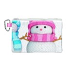 Two Snowmen, Canvas Cosmetic Bag (Medium)