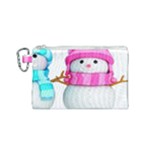 Two Snowmen, Canvas Cosmetic Bag (Small)