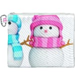 Two Snowmen, Canvas Cosmetic Bag (XXXL)