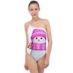 Two Snowmen, Classic One Shoulder Swimsuit