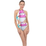 Two Snowmen, Halter Side Cut Swimsuit