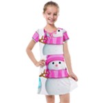 Two Snowmen, Kids  Cross Web Dress