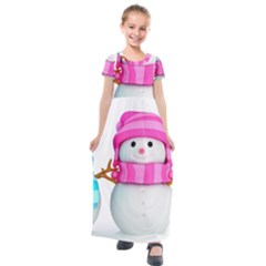 Kids  Short Sleeve Maxi Dress 