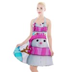 Two Snowmen, Halter Party Swing Dress 