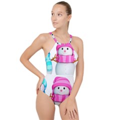 High Neck One Piece Swimsuit 