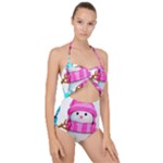 Two Snowmen, Scallop Top Cut Out Swimsuit