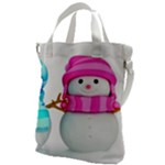 Two Snowmen, Canvas Messenger Bag