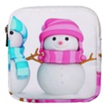 Two Snowmen, Mini Square Pouch