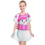 Two Snowmen, Kids  Smock Dress