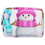 Two Snowmen, Make Up Pouch (Medium)