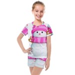 Two Snowmen, Kids  Mesh T-Shirt and Shorts Set