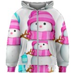 Two Snowmen, Kids  Zipper Hoodie Without Drawstring