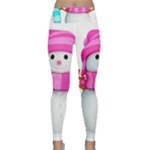 Two Snowmen, Lightweight Velour Classic Yoga Leggings