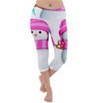 Two Snowmen, Lightweight Velour Capri Yoga Leggings