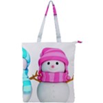 Two Snowmen, Double Zip Up Tote Bag