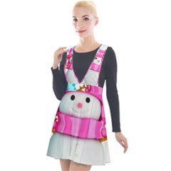 Plunge Pinafore Velour Dress 