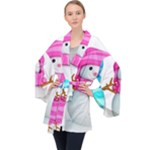 Two Snowmen, Long Sleeve Velvet Kimono 