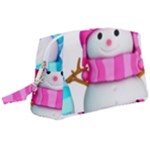 Two Snowmen, Wristlet Pouch Bag (Large)