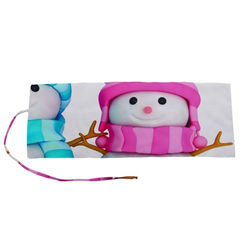 Two Snowmen, Roll Up Canvas Pencil Holder (S) from ArtsNow.com