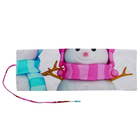 Two Snowmen, Roll Up Canvas Pencil Holder (M) from ArtsNow.com