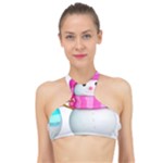 Two Snowmen, High Neck Bikini Top