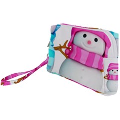 Two Snowmen, Wristlet Pouch Bag (Small) from ArtsNow.com