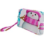 Two Snowmen, Wristlet Pouch Bag (Small)