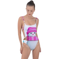 Tie Strap One Piece Swimsuit 