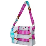 Two Snowmen, Full Print Messenger Bag (L)