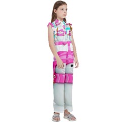 Kids  Sleeveless Ruffle Edge Band Collar Chiffon One Piece 