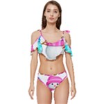 Two Snowmen, Ruffle Edge Tie Up Bikini Set	