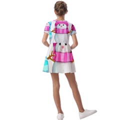 Kids  Short Sleeve Pinafore Style Dress 