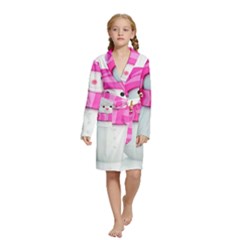 Two Snowmen, Kids  Long Sleeve Velvet Lounge Robe from ArtsNow.com